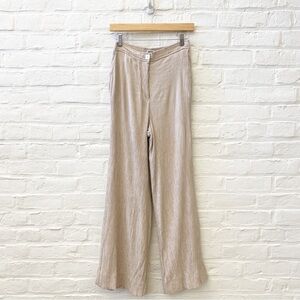 Jason Wu ||‎ Wide Leg Crinkle Crepe Trouser Pant Beige Small